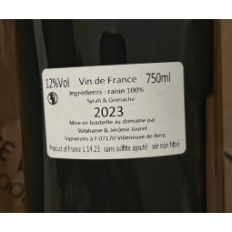 Domaine Jérôme  Jouret Vin de France rouge Java 2023