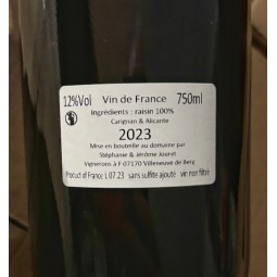 Domaine Jérôme  Jouret Vin de France rouge Pas à Pas 2023