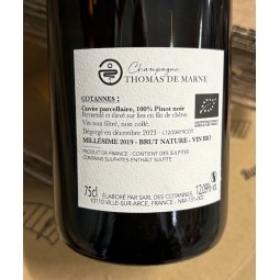 Thomas de Marne Champagne Blanc de Noirs Zéro Dosage Cotannes 2019