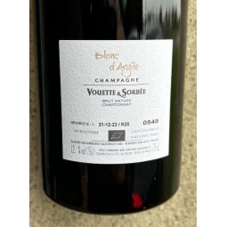 Domaine Vouette & Sorbée Champagne Brut Nature Blanc de Blancs Blanc d'Argile R20