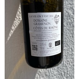 Domaine Gramenon Côtes du Rhône blanc Vie On y Est 2024