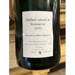 Romain Le Bars Vin de France blanc pet nat Roussanne 2022