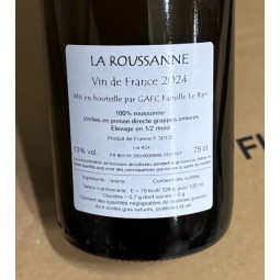 Romain Le Bars Vin de France blanc Roussanne 2024