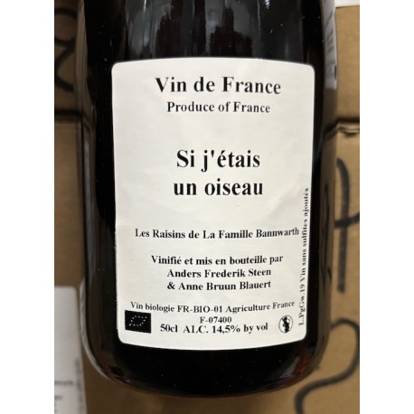 Anders Frederik Steen & Anne Bruun Blauert Vin de France blanc Si J'étais un Oiseau 2019