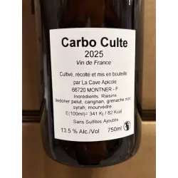 La Cave Apicole Vin de France rouge Carbo Culte 2025