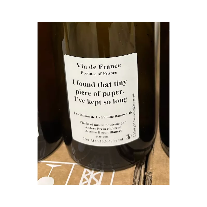 Anders Frederik Steen & Anne Bruun Blauert Vin de France I found that tiny piece of paper, I’ve kept so long 2023