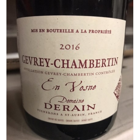 Domaine Derain Gevrey-Chambertin En Vosne 2016 Domaine Derain Gevrey-Chambertin En Vosne 2016