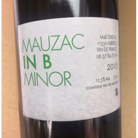 M&B Dekeirle Vin de France blanc Mauzac In B Minor 2016