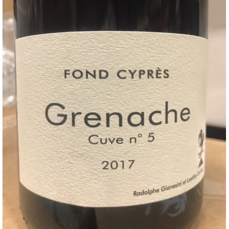 Fond Cyprès Vin de France Grenache Cuve N. 5 2017