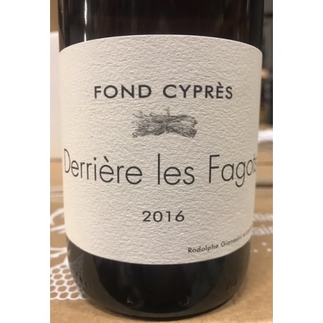 Fond Cyprès Vin de France blanc Derrière les Fagots 2016