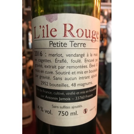 Domaine de l'Ile Rouge BordeauxPetite Terre 2016 Domaine de l'Ile Rouge BordeauxPetite Terre 2016