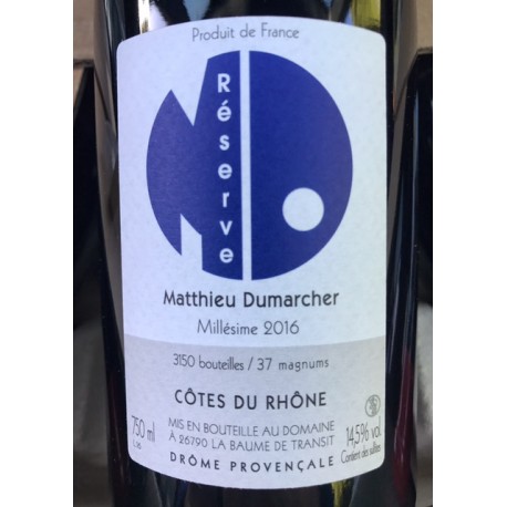 Matthieu Dumarcher Côtes du Rhône Réserve 2018