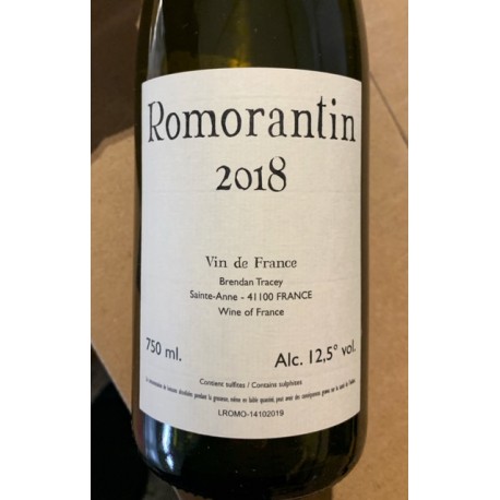 Brendan Tracey Vin de France blanc Romorantin 2018