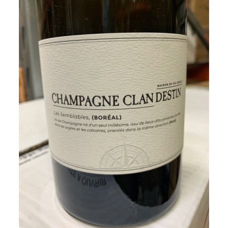 Champagne Clandestin Brut Nature Blanc de Noirs Les Semblables Champagne Clandestin Brut Nature Blanc de Noirs Les Semblables