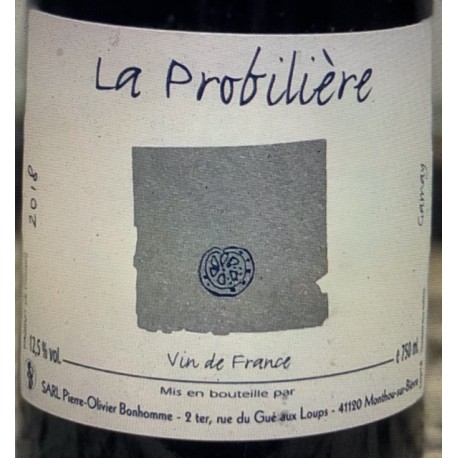 Pierre-Olivier Bonhomme Vin de France rouge La Probilière Pierre-Olivier Bonhomme Vin de France rouge La Probilière