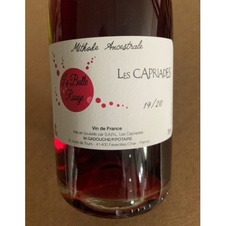 Les Capriades Vin de France rouge pet nat La Bulle Rouge 19/20