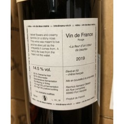 Nénu Vin de France rouge La Fleur d'un Cœur de Beurre 2019