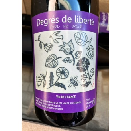 Jérôme Deleuze & Keiko Araki Vin de France rouge Degrés de Liberté 2019