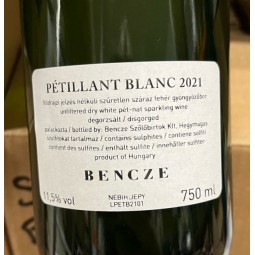 István Bencze Vin de Hongrie blanc pet nat Pétillant Blanc 2021