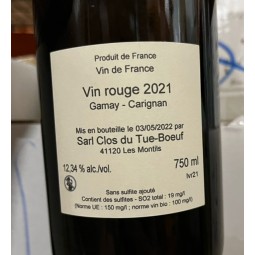 Clos du Tue Boeuf Vin de France Vin Rouge Gamay-Carignan 2021