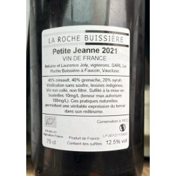 La Roche Buissière Vin de France rouge Petite Jeanne 2021