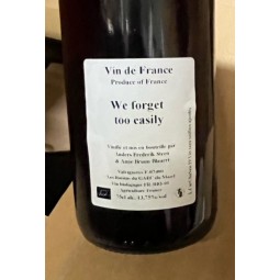 Anders Frederik Steen & Anne Bruun Blauert Vin de France rouge We forget too easily 2019