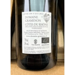 Domaine Gramenon Côtes du Rhône blanc Vie On y Est 2022