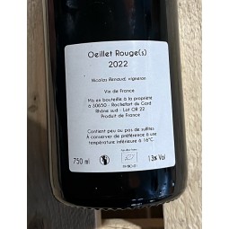 Le Clos des Grillons Vin de France rouge Œillet Rouge 2022