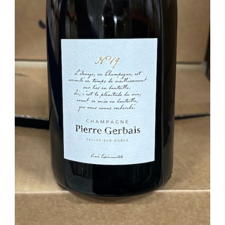 Pierre Gerbais Champagne Extra Brut Cuvée Expérimentale N°19 Lot N° 07.N.19
